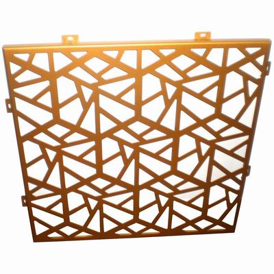 Panneau d'aluminium perforé de qualité dorée durable pour revêtement et décoration de murs de rideaux
