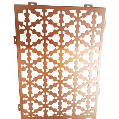 Panneau d'aluminium perforé de qualité cuivre durable pour revêtement et décoration de murs de rideaux